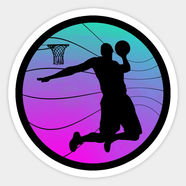 Basketball Slam Dunk Retro Vintage Sticker by GameOn Gear